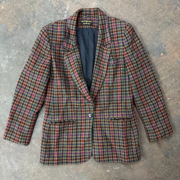 Vintage Wool Blazer Giorgio Sant Angelo Collectible Gold Women 8 Holiday Rainbow - Picture 1 of 9